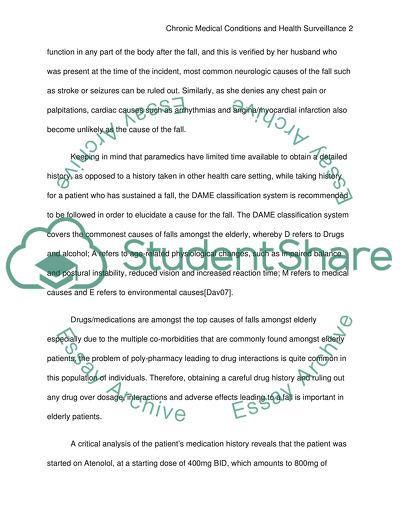 Chronic Medical Conditions and Health Surveillance