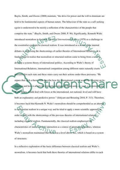 In What Ways Can a Classical Realist be Critical of Waltzs Neorealism