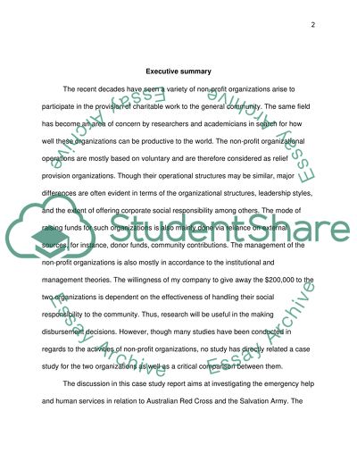 Emergency help and human services in relation to Australian Red Cross and the Salvation Army