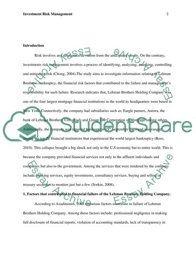 Investment Risk Management