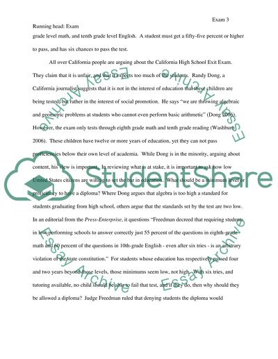 Conflicting Views of the California High School Exit Exam