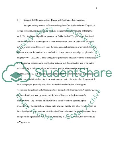 The Ambiguity of National Self-Determination: Czechoslovakia and Yugoslavia