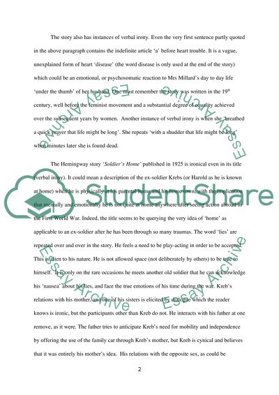 ANALYZING 3 STORIES FOR THEIR USE OF IRONY