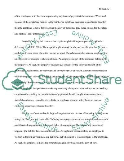 Duty of Care in British Common Law