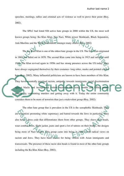 Hate Groups in the US