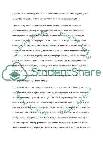 The Identification of Pathological Liars in the Criminal Justice System
