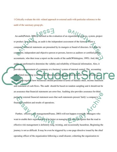 Analysis of the Activities of the Sanctuary Group Plc