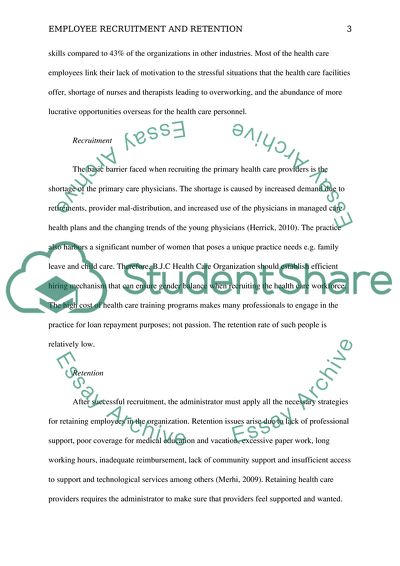 Recruitment and Retention of Healthcare Professionals