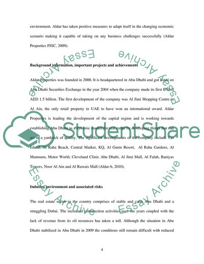 Strategies of Aldar Properties Company Based in the United Arab Emirates