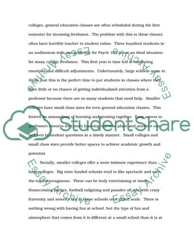 Compare and Contrast a Big College Campus to a Small College Campus