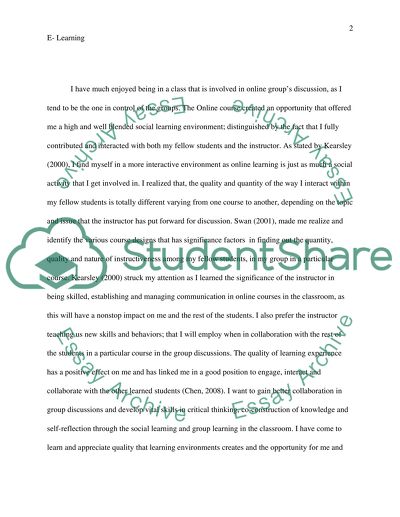 E-learning that is a Reflection on an Online Issue