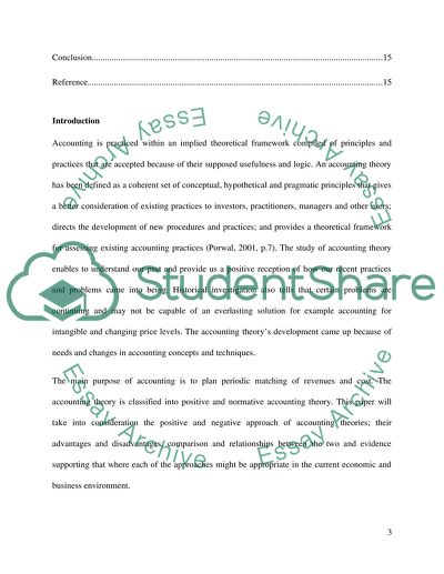 Accounting Theory - Comparison between Positive and Normative Approach
