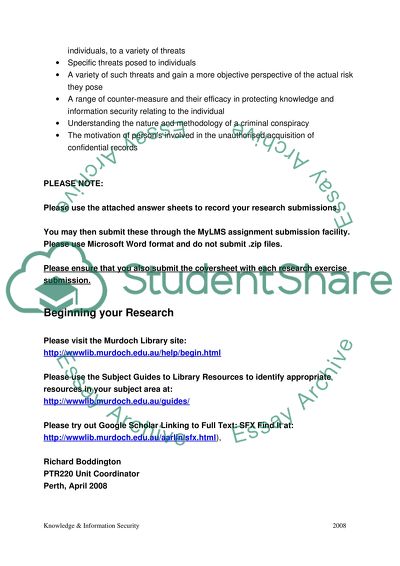 Knowledge and Information Security