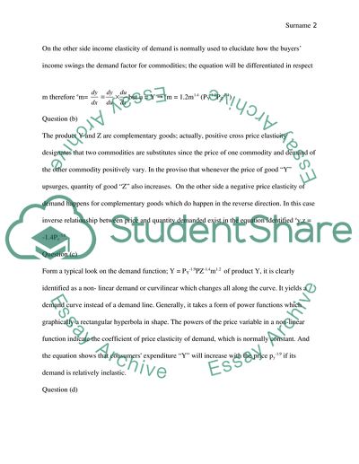 The Own Price Elasticity of Demand