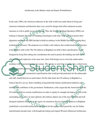 Architecture in the Modern Arab and Islamic World