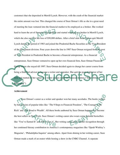 Suze Orman..leadership