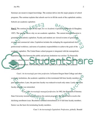 Are We Academic Capitalists