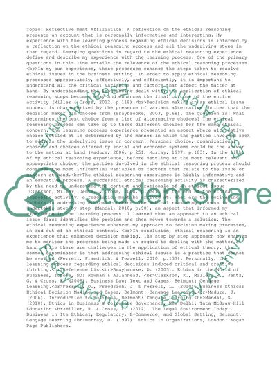 Ethics in the World of Business