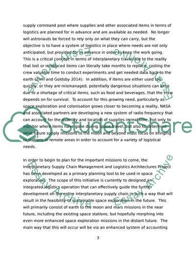 Interplanetary Logistics