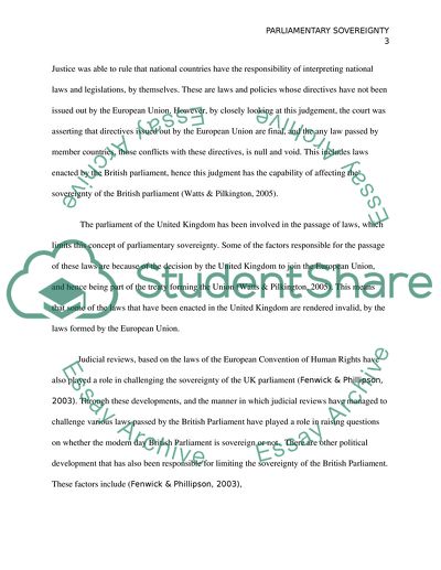 The Significance of Parliamentary Sovereignty in the United Kingdom