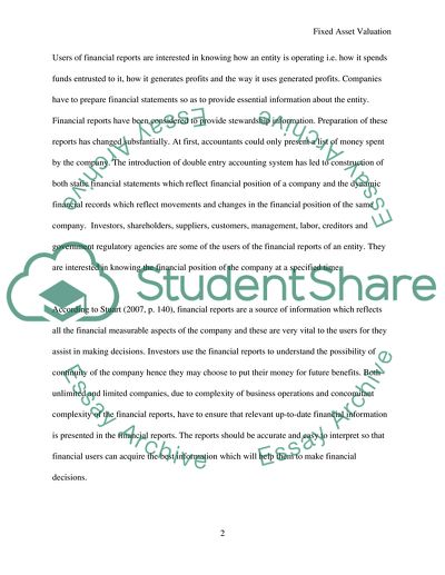 Fixed Asset Valuation