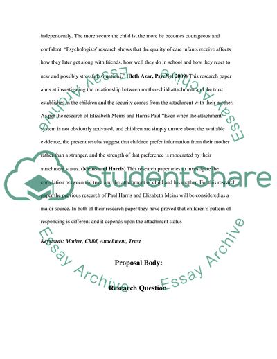 Trust in Relation to the Attachment Levels of Child and Mother Relationship