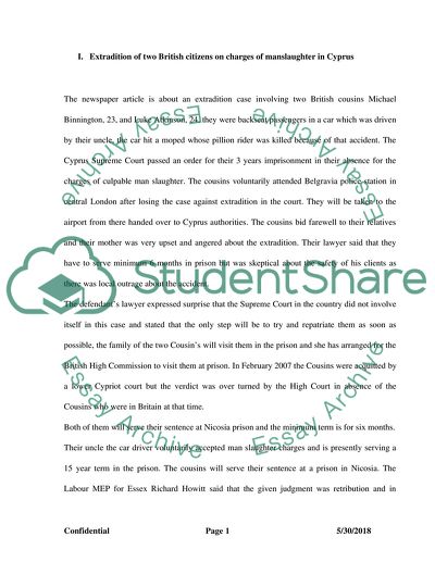 Analysis of Extradition Law and Its Principles