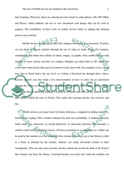 The Effects of Mobile Devices in the Classroom