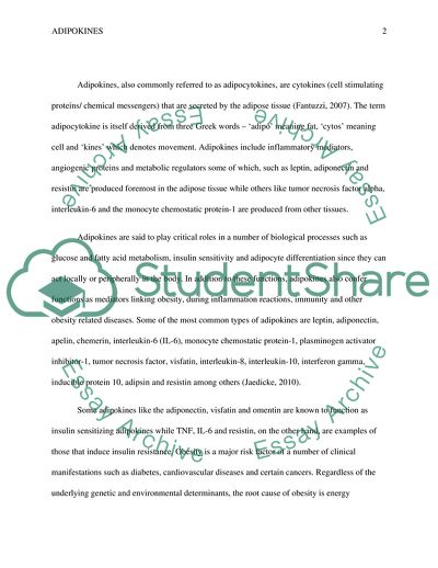 Different Kinds of Adipokines