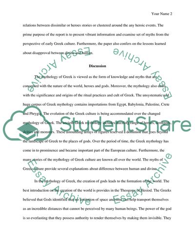 Myths in the Early Greek Culture