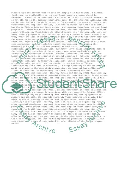 The Case for Open Heart Surgery at Cabarrus Memorial Hospital