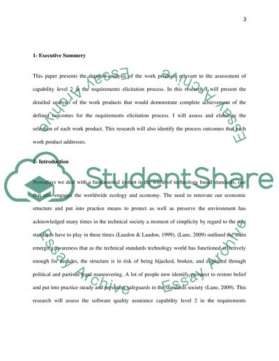 Software Quality Assurance Capability Level 2 and Work Products for Requirements Elicitation Process