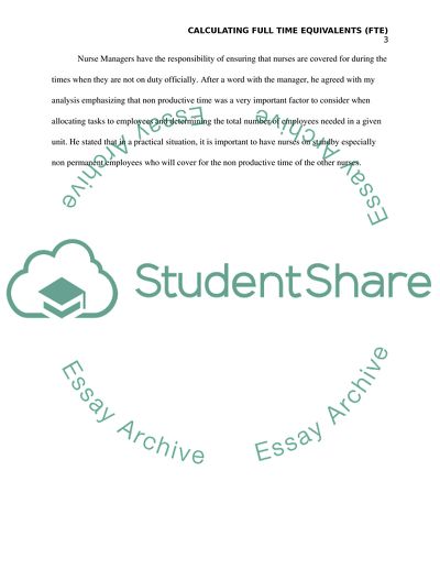 Calculating Full Time Equivalents (FTE)