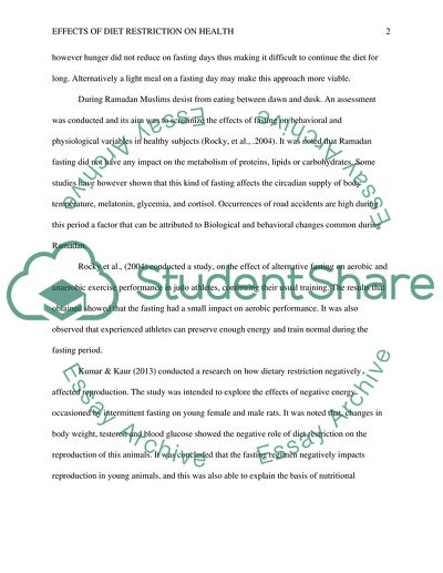 Effects of Diet Resolution on Health