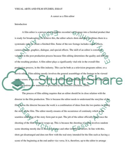 A Career As A Film Editor