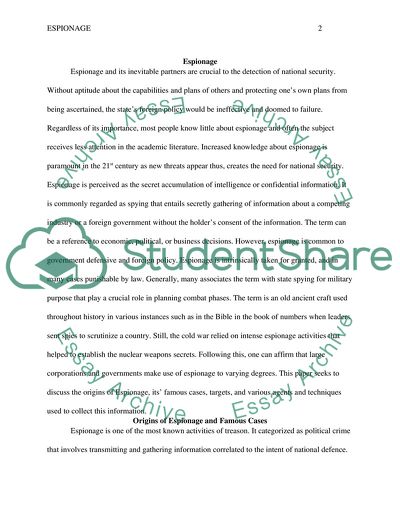 Origins of Espionage and Famous Cases