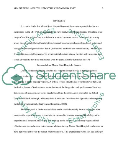 Mount Sinai Hospital Pediatric Cardiology Unit