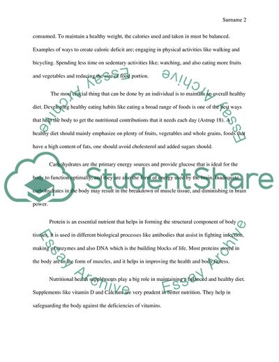 Maintaining a Healthy Body