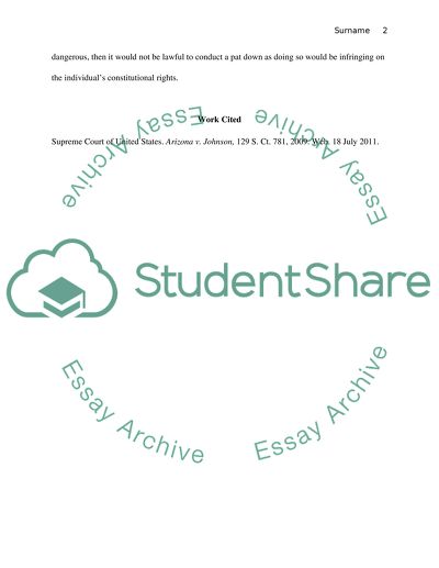 Pat Down Procedure and Standard