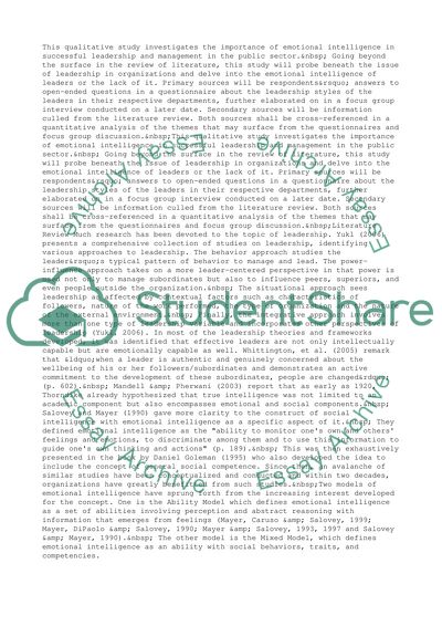 A Link Between Emotional Intelligence and Leadership Style