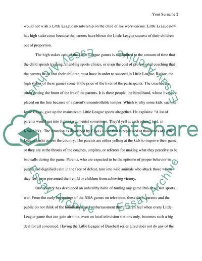 The Cost of High Stakes On Little League Games