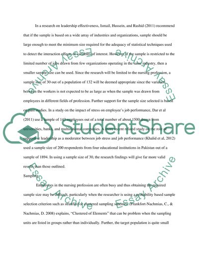 Sampling Strategy and Sample size for a Quantatitive Research Plan