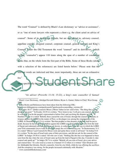 The Word Counsel and Its Derivatives