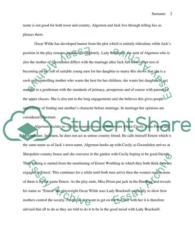 The Passion of Wildes Characters: Money and Social Status