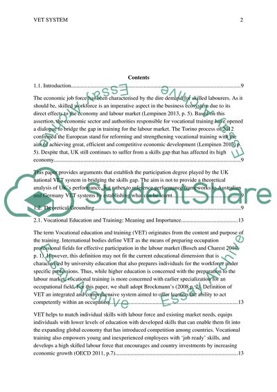 Studying the UK Vocational Education and Training System and Skills Gap