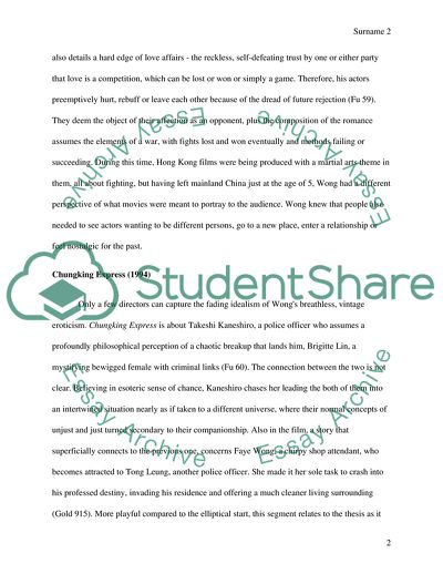 The Films Chungking Express, Happy Together and In the Mood for Love