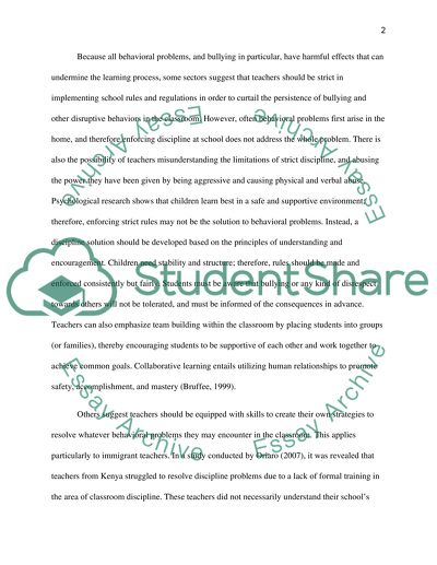 the classroom management research paper