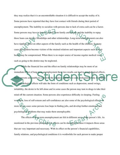 The long-term effects of unemployment on a person