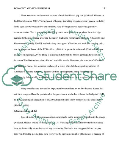 Increasing Homelessness in the US