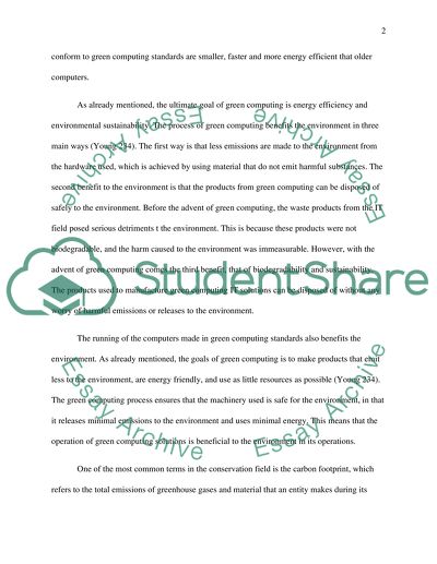 Green Computing in the Technological World